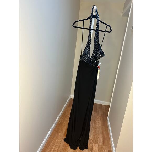 Mac Duggal 68166 Cutout Waist Criss Cross Back Dress Black size 0 - Picture 7 of 10